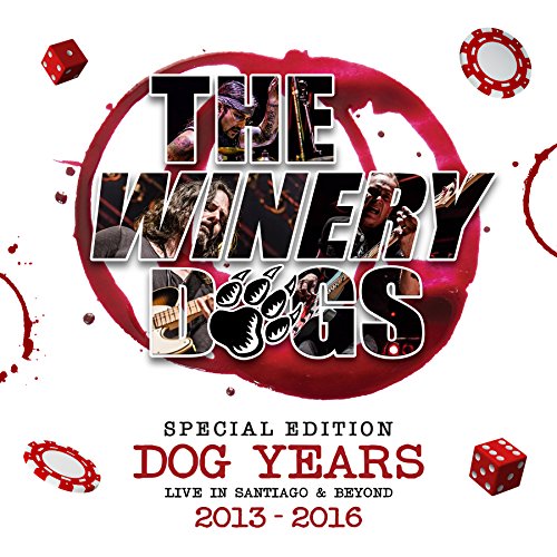 Winery Dogs album cover with band members, dice, and playing cards.