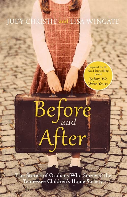 Book cover with a young girl holding a vintage suitcase.