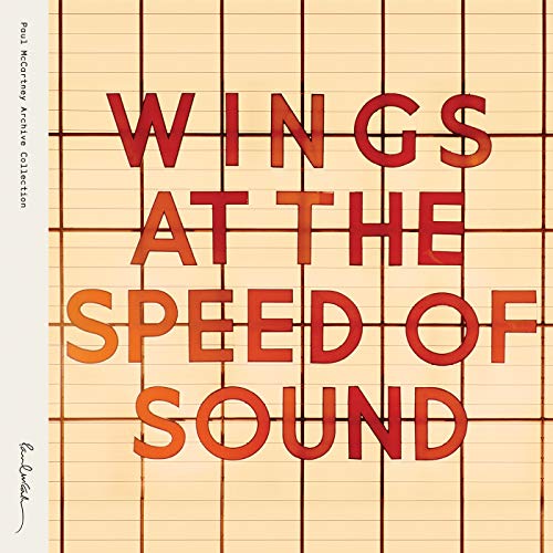 Album cover for Wings’ “At The Speed Of Sound” with bold red text.
