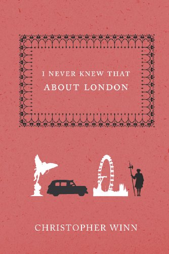 Red book cover with white text and silhouettes of London landmarks and figures.