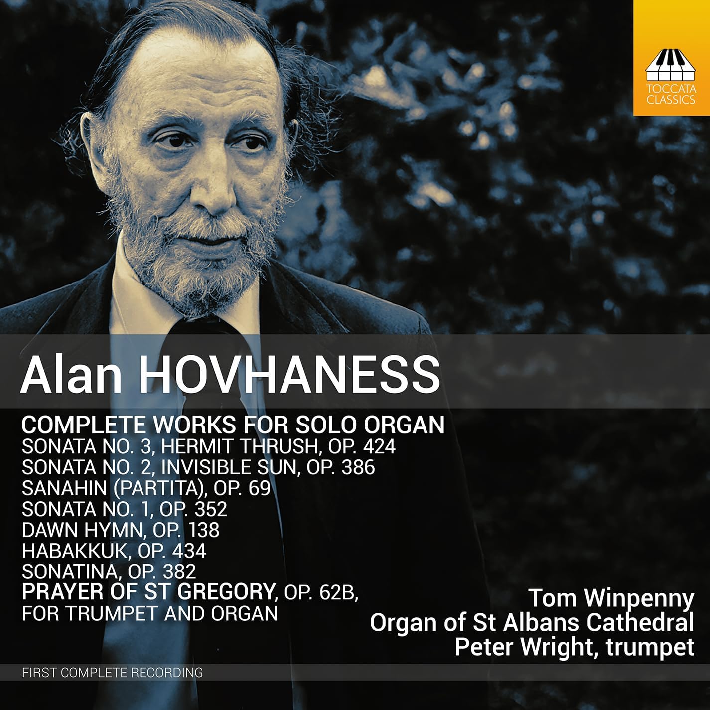 CD cover featuring composer Alan Hovhaness and organ details.