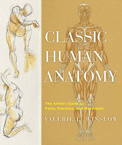 Book cover: anatomical drawings of figures with title “Classic Human Anatomy”.