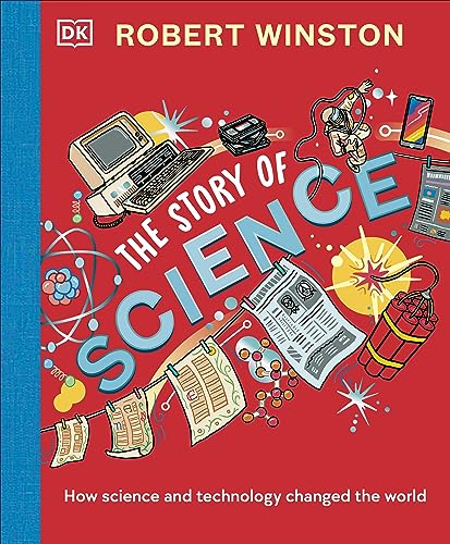 Book cover with illustrations of technology and scientific concepts.