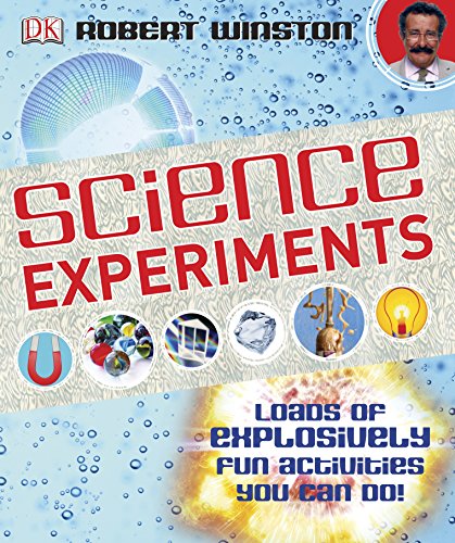 Book cover: “Science Experiments” with images of magnets, crystals, and lightbulbs.