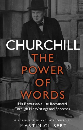 Book cover featuring a black and white portrait of Winston Churchill in a suit.