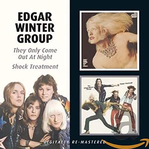CD cover for Edgar Winter Group albums “They Only Come Out At Night” & “Shock.”
