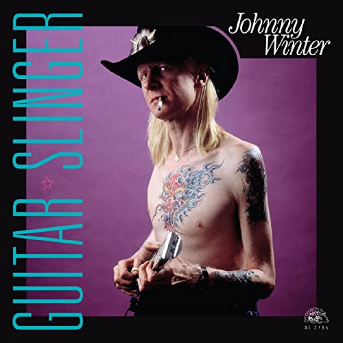 Johnny Winter album cover featuring a shirtless musician with tattoos.