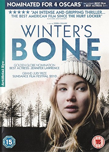 Winter's Bone" DVD cover featuring Jennifer Lawrence in a winter hat.