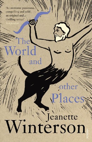 Book cover: centaur figure with text “The World and Other Places.”