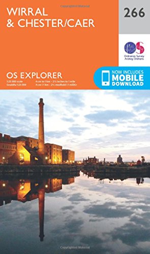 Ordnance Survey Explorer map 266 of Wirral & Chester, with waterfront image.