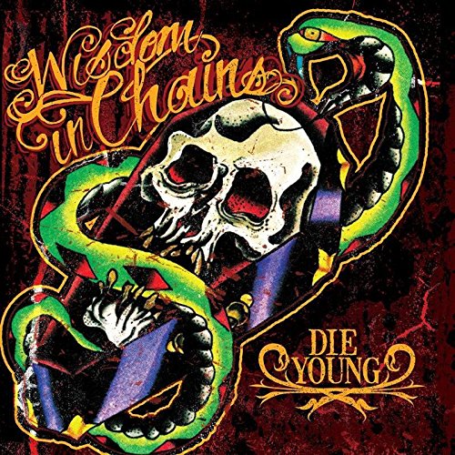 CD cover: skull entwined by a green snake, with band name & title.