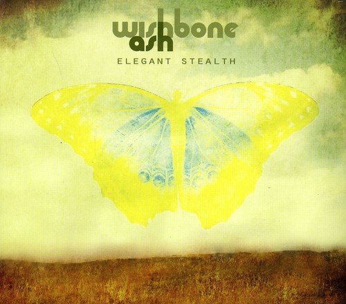 Wishbone Ash "Elegant Stealth" CD cover with a yellow butterfly image.
