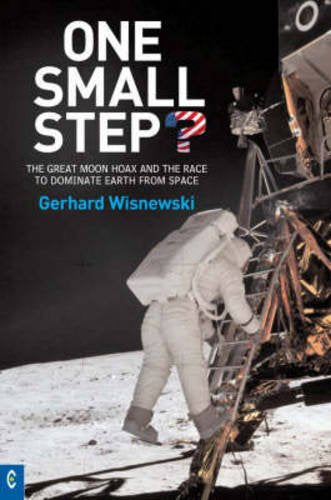 Book cover showing an astronaut descending a lunar module ladder onto the moon's surface.