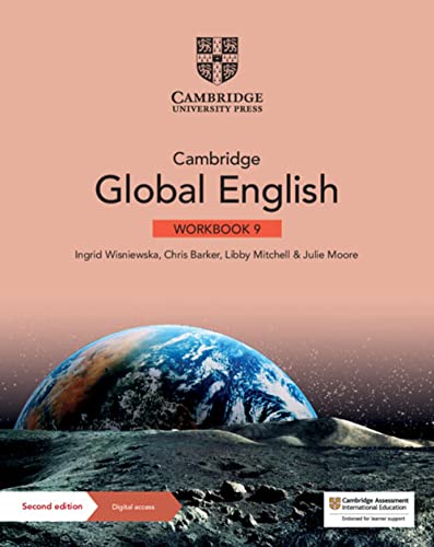Cambridge Global English Workbook 9 cover with Earth rising over lunar surface.
