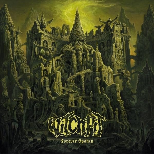Dark fantasy castle illustration with band name "Witchpit" and album title.