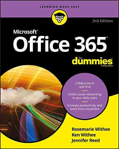 Cover of "Office 365 For Dummies," 3rd Edition, with abstract orange swirl.