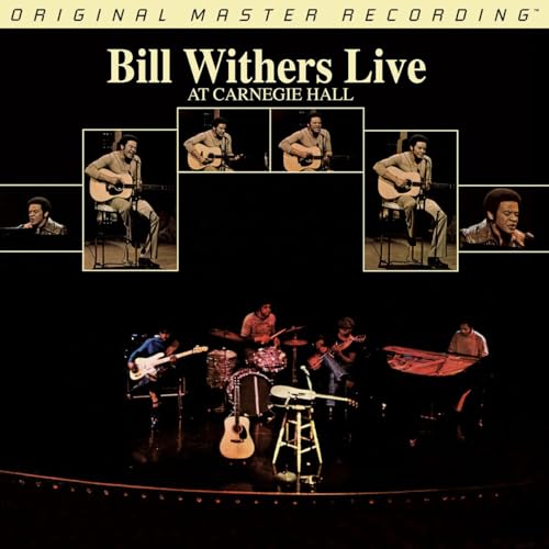 Bill Withers Live at Carnegie Hall album cover with band photos.