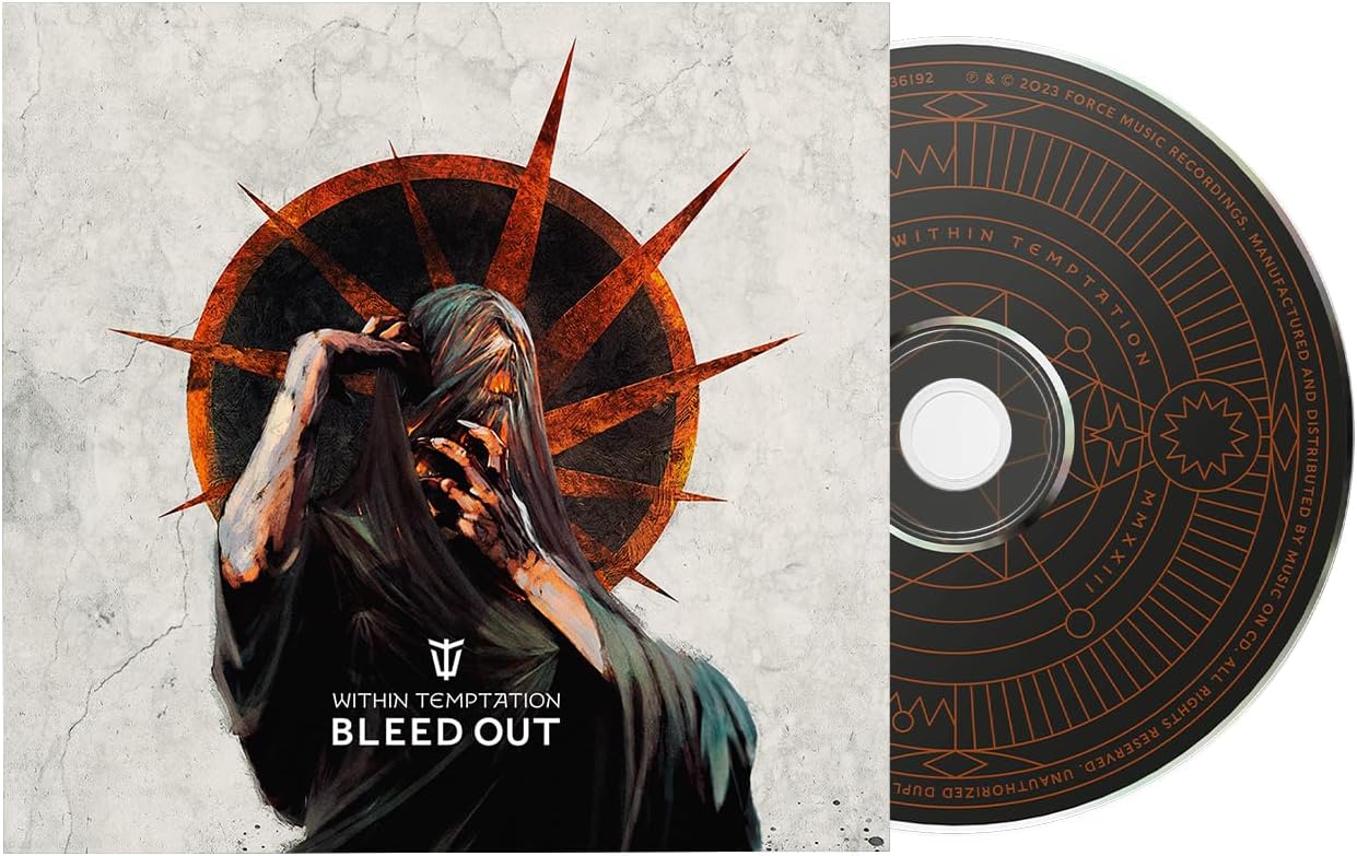 CD case for Within Temptation’s “Bleed Out” with a distressed, dark image.