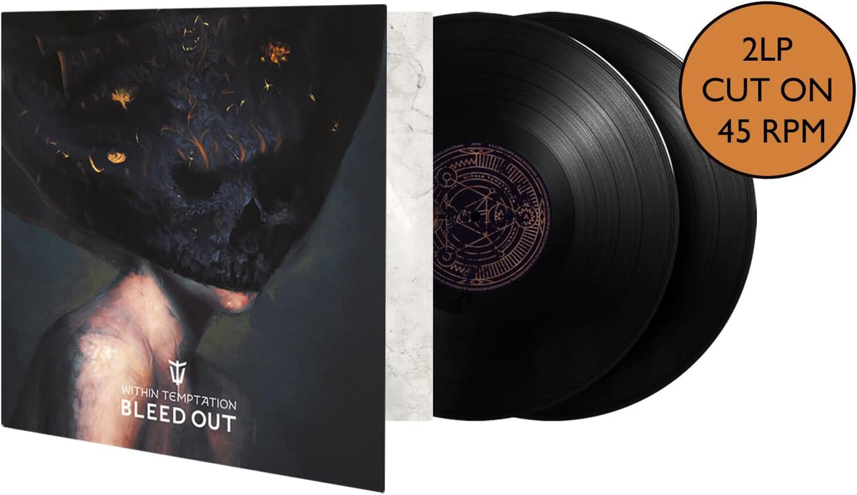 Within Temptation Bleed Out vinyl record set with dark cover art and two discs.