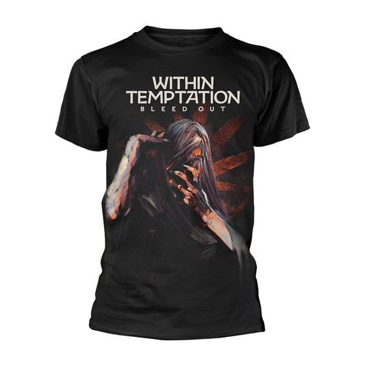 Black t-shirt with “Bleed Out” album artwork on the back, size X-Large.