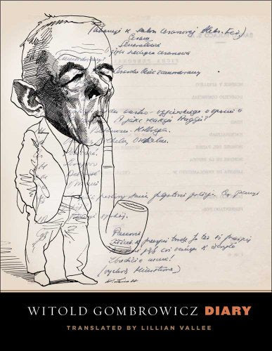Book cover: “Diary” by Witold Gombrowicz, featuring a sketched portrait.
