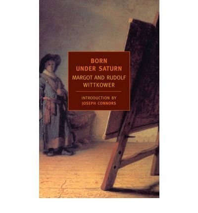 Book cover: “Born Under Saturn” with a painting of an artist.