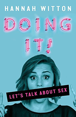 Book cover with woman’s face partially obscured, pink neon title “DOING IT”.