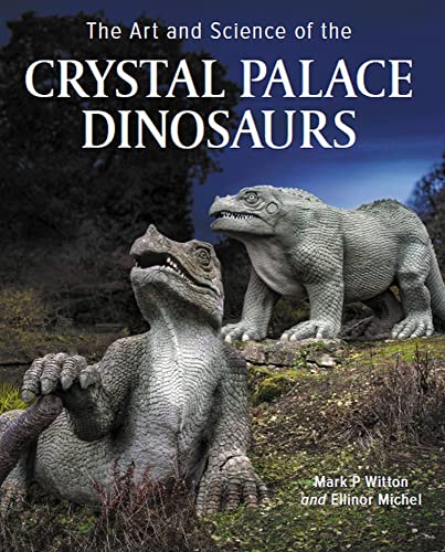 Book cover featuring two weathered, stone dinosaur sculptures in a park.