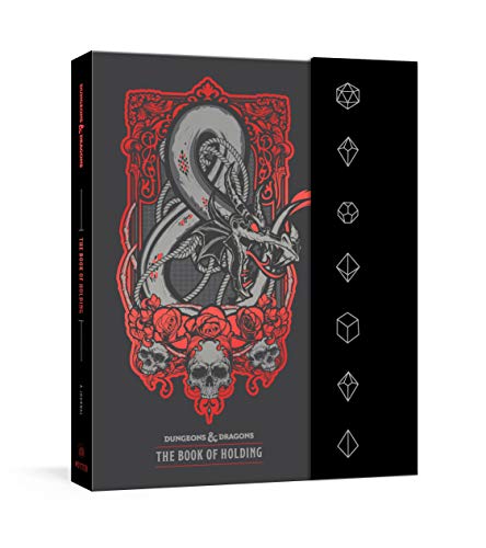 Black Dungeons & Dragons journal with red dragon and skull design.