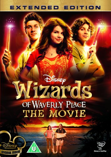 Wizards of Waverly Place" movie DVD cover featuring three young actors.