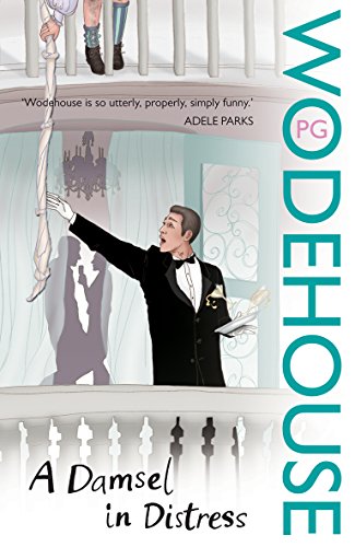 Book cover: man in tuxedo, woman on balcony, teal and white design.