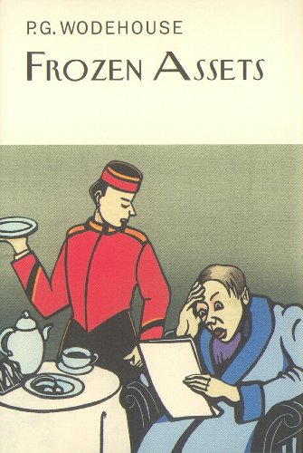 Book cover: "Frozen Assets" by P.G. Wodehouse, illustration of waiter and man.