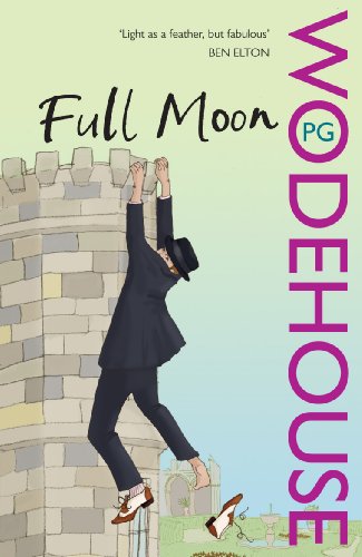 Book cover: "Full Moon" by P.G. Wodehouse, showing a figure climbing a castle.