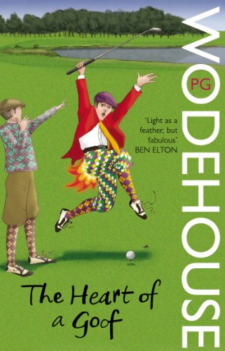 Book cover: illustrated man mid-air on a golf course, text "The Heart of a Goof".