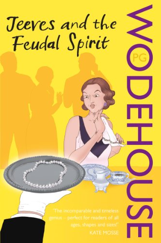 Book cover: "Jeeves and the Feudal Spirit" by P.G. Wodehouse, illustrated.