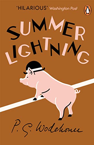 Book cover: "Summer Lightning" with illustration of a pig wearing a hat.