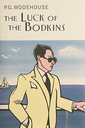 Book cover: "The Luck of the Bodkins" with a man in sunglasses.