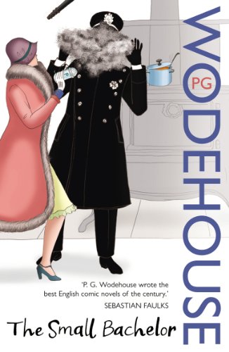 Book cover: illustrated scene with a woman and police officer, title "The Small Bachelor".