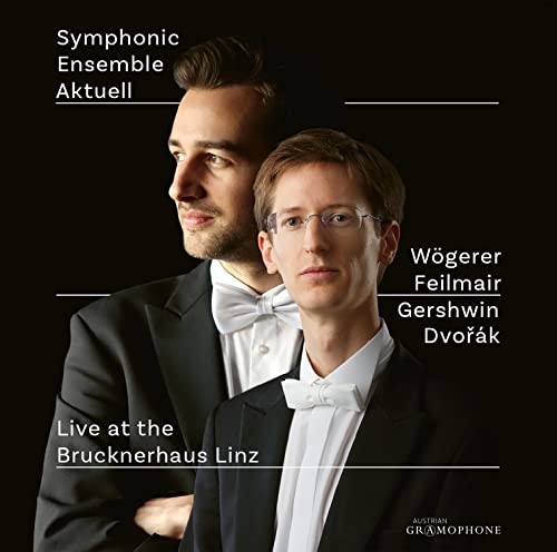 CD cover featuring two formally dressed men, text listing composers.
