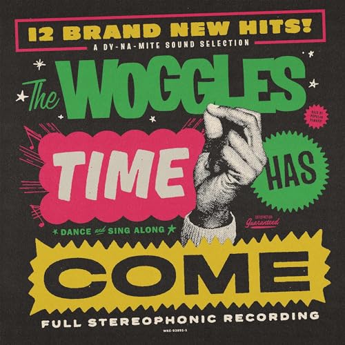 Vintage album cover for "The Woggles - Time Has Come" with a hand.