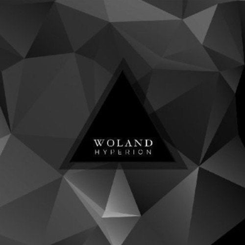 The image depicts a black and grey geometric-patterned CD cover with "Woland - Hyperion" text.