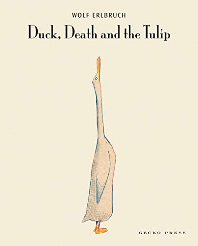 Book cover: a tall, illustrated duck against a beige background.