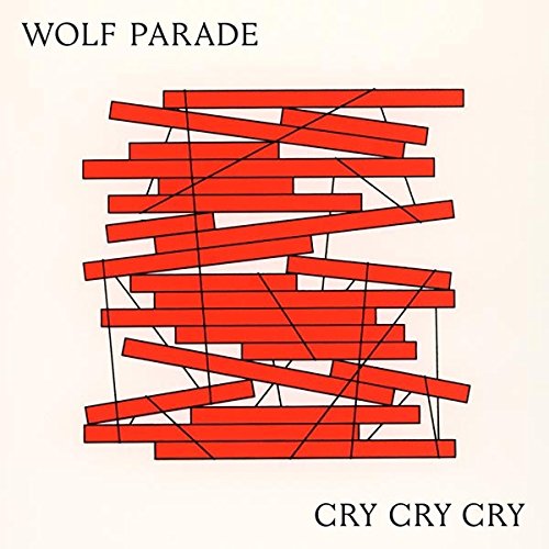 Wolf Parade album cover: red lines and rectangles on cream background.
