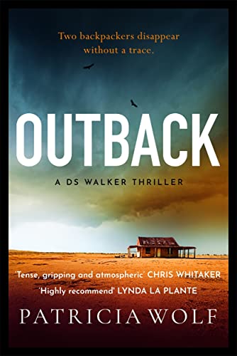Book cover: "Outback" thriller with a remote building and stormy sky.