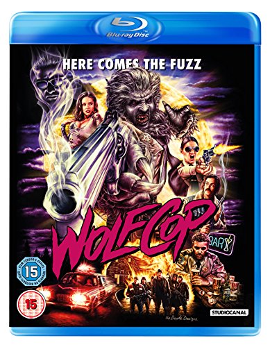 Blu-ray cover art featuring a werewolf police officer holding a gun, with other characters.