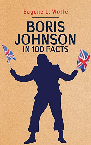 Book cover: "Boris Johnson in 100 Facts" with silhouette and flags.