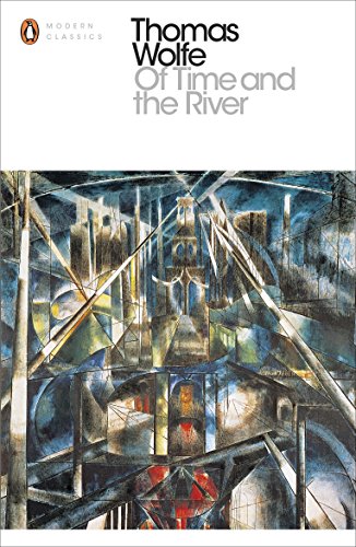 Book cover of Of Time and the River by Thomas Wolfe with abstract art.