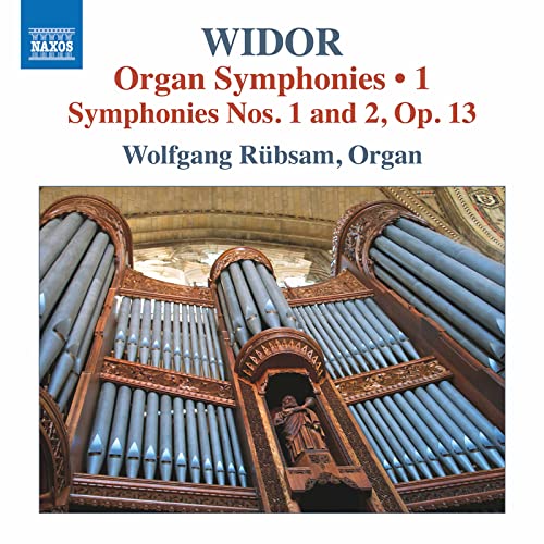 CD cover featuring a large pipe organ and text for Widor's Organ Symphonies.