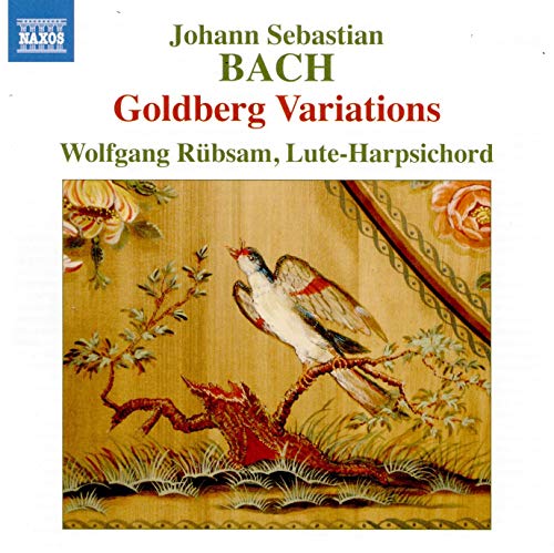 CD cover for Bach’s Goldberg Variations performed by Wolfgang Rubsam, featuring birds.