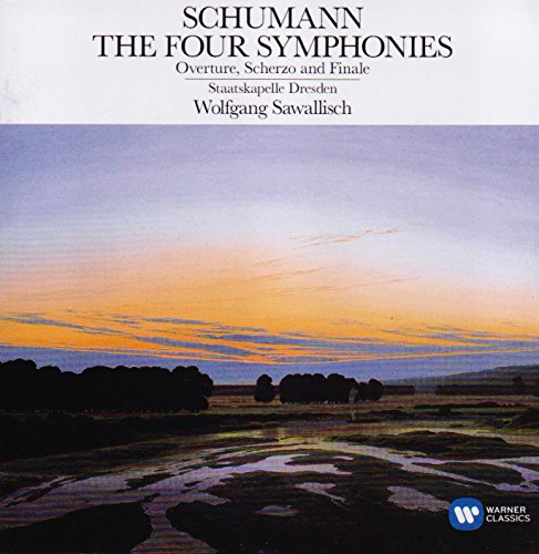 CD cover for Schumann symphonies conducted by Wolfgang Sawallisch, landscape scene.